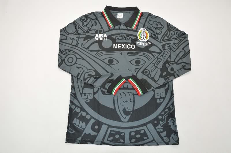 AAA(Thailand) Mexico 1998 Black Retro Long Sleeve Soccer Jersey