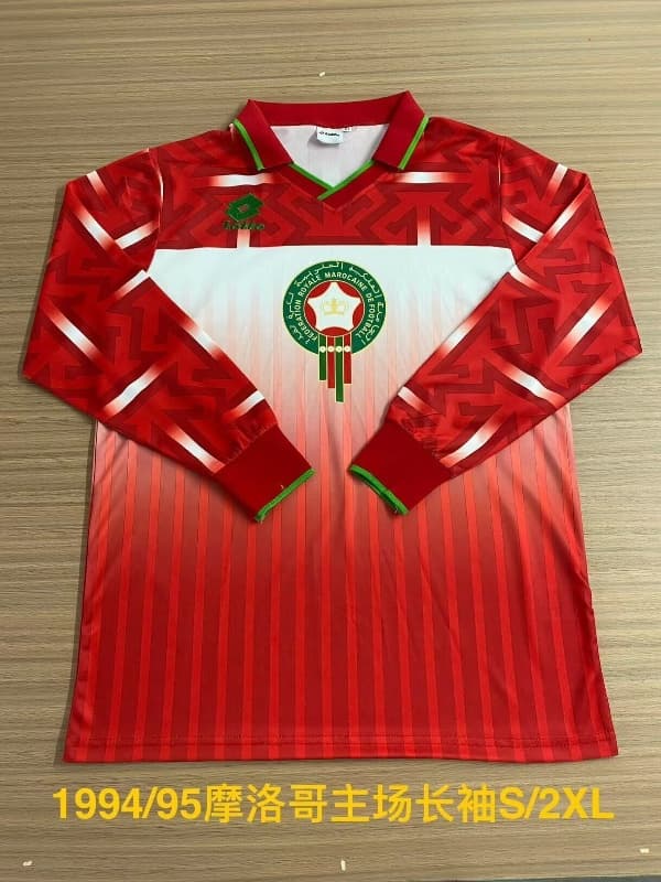 AAA(Thailand) Morocco 1994/95 Home Retro Long Sleeve Soccer Jersey