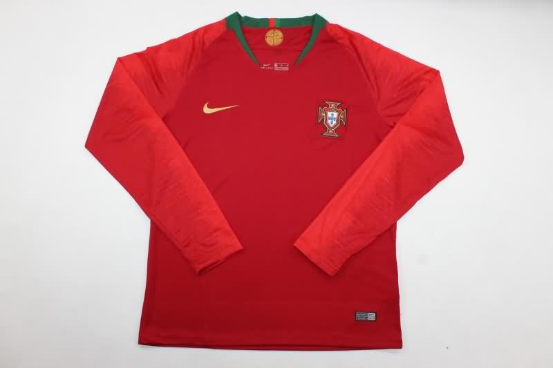 AAA(Thailand) Portugal 2018 Home Long Sleeve Retro Soccer Jersey