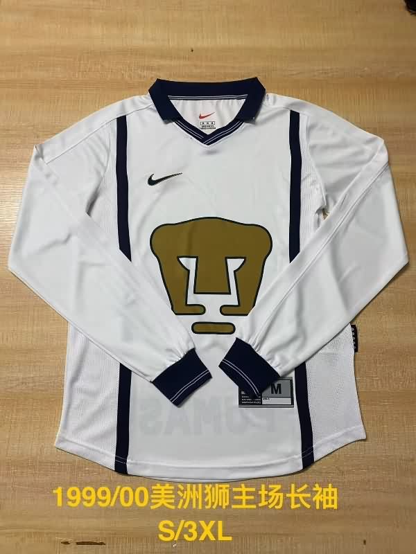 AAA(Thailand) Pumas UNAM 1999/00 Home Long Sleeve Retro Soccer Jersey