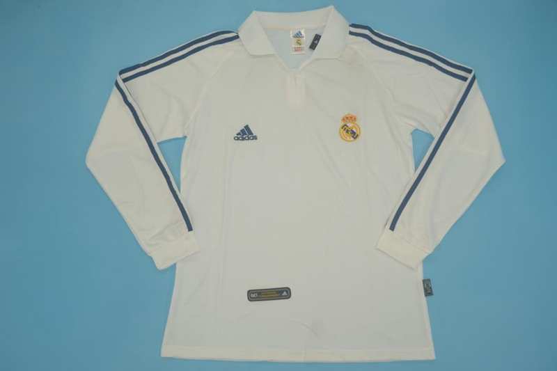 AAA(Thailand) Real Madrid 2001 Retro Home Long Soccer Jersey