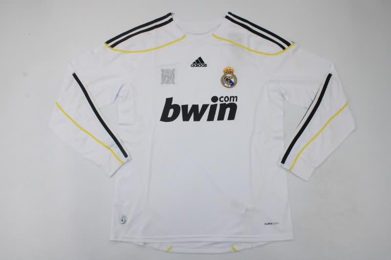 AAA(Thailand) Real Madrid 2009/10 Home Long Sleeve Retro Soccer Jersey