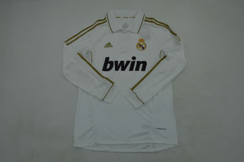 AAA(Thailand) Real Madrid 2011/12 Home Retro Long Sleeve Soccer Jersey (Player)