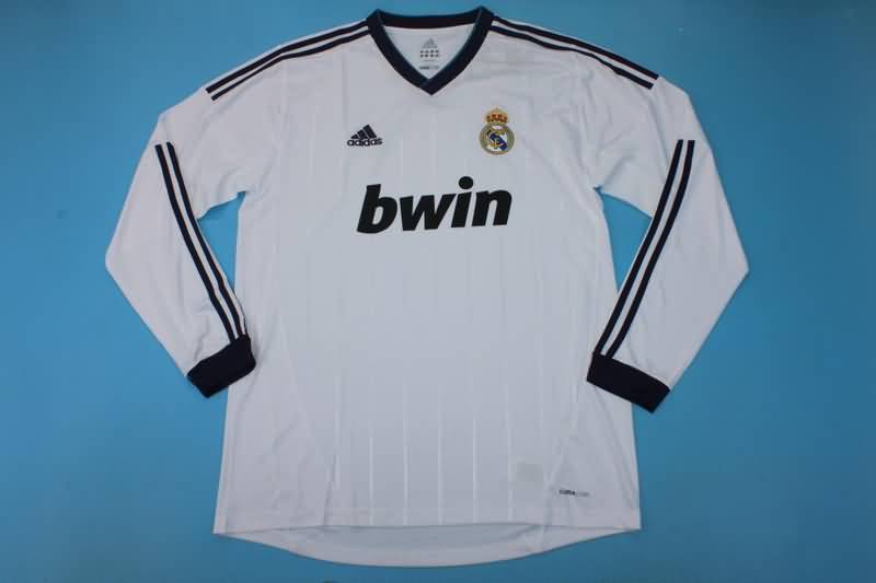 AAA(Thailand) Real Madrid 12/13 Home Long Sleeve Retro Soccer Jersey