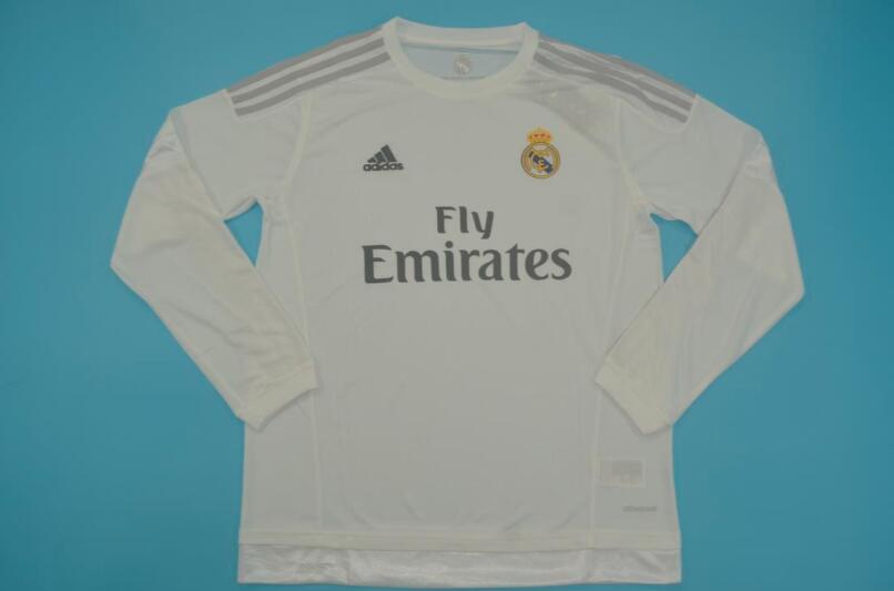 AAA(Thailand) Real Madrid 15/16 Retro Home Long Soccer Jersey