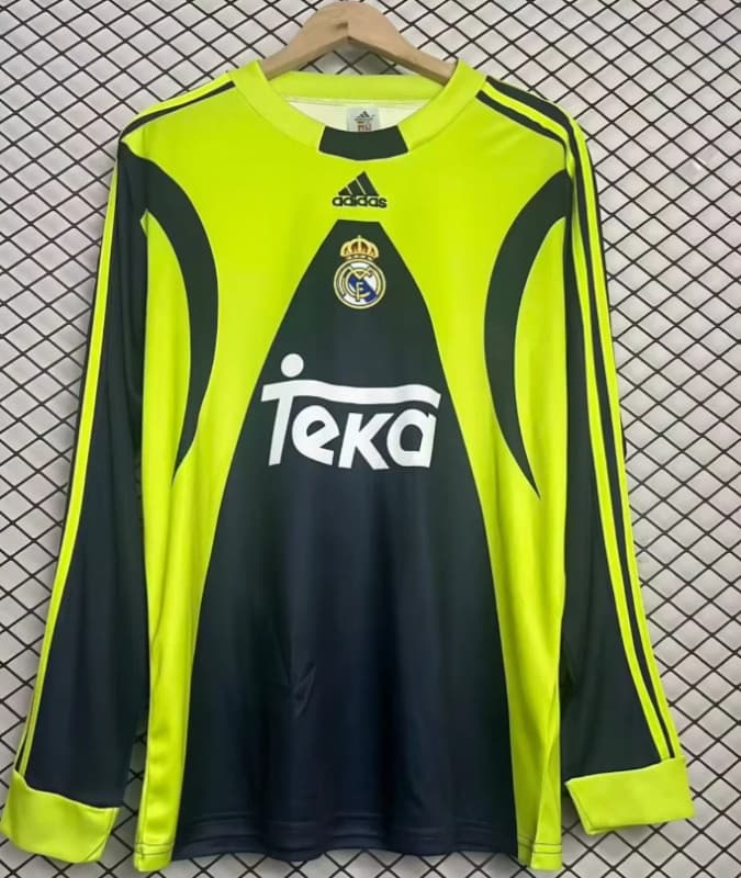 AAA(Thailand) Real Madrid 1999/00 Goalkeeper Long Retro Soccer Jersey