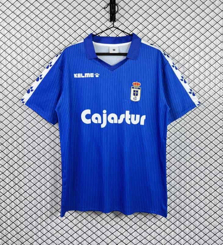 AAA(Thailand) Real Oviedo 1992/93 Home Retro Soccer Jersey AAA(Thailand) Real Oviedo 1992/93 Home Retro Soccer Jersey