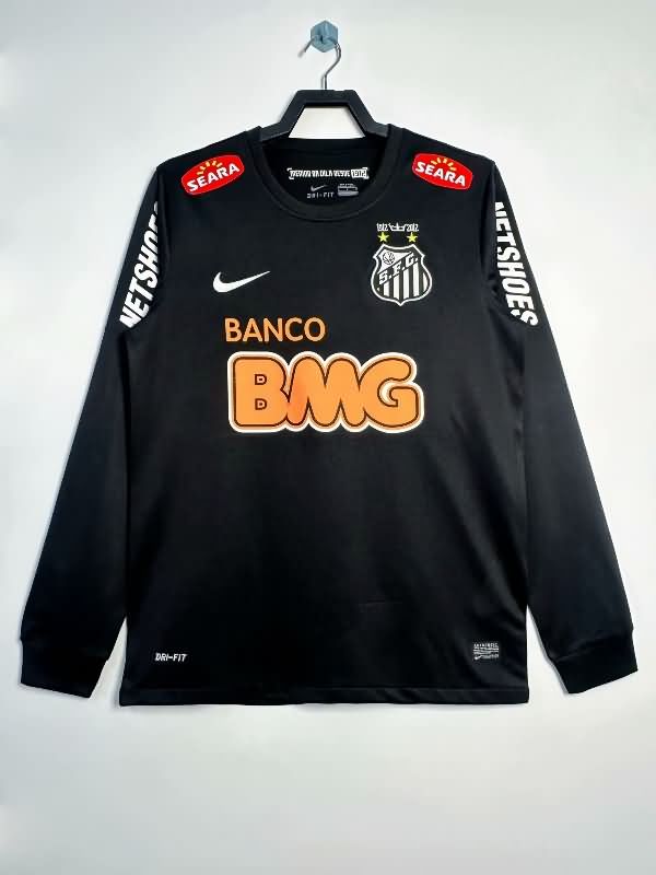 AAA(Thailand) Santos 2012/13 Black Retro Long Sleeve Soccer Jersey