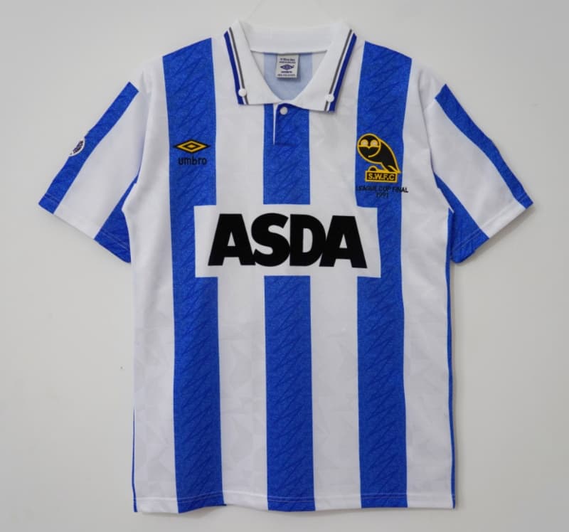 AAA(Thailand) Sheffield Wednesday 1991 League Cup Final Retro Soccer Jersey