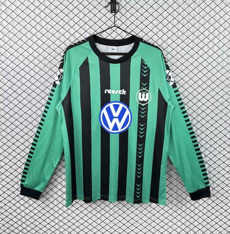 AAA(Thailand) Wolfsburg 1994/95 Away Retro Long Sleeve Soccer Jersey