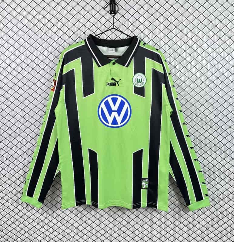 AAA(Thailand) Wolfsburg 1999/00 Away Retro Long Sleeve Soccer Jersey