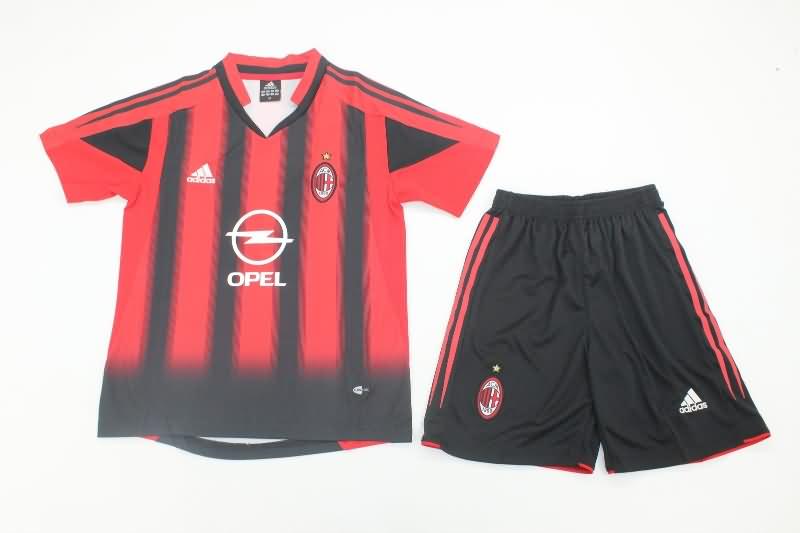 AC Milan 2004/05 Kids Home Soccer Jersey And Shorts