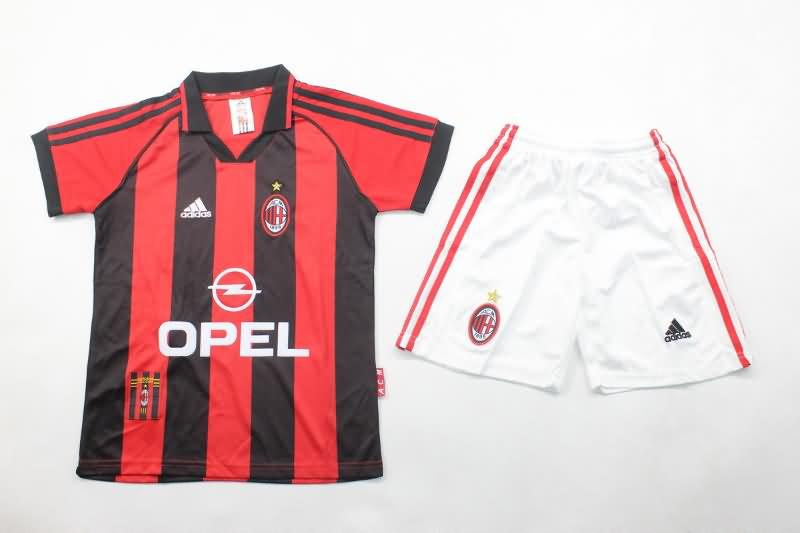 AC Milan 1998/00 Kids Home Soccer Jersey And Shorts