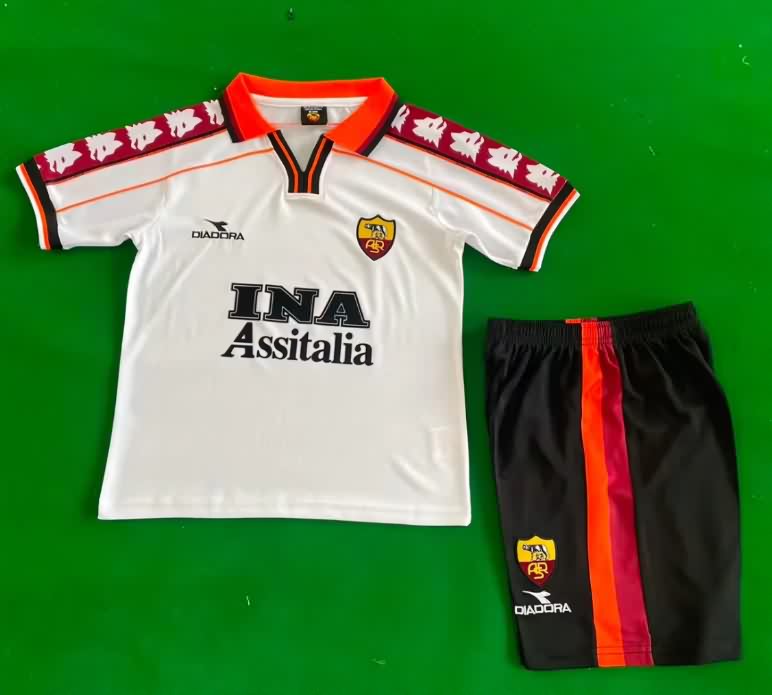 AS Roma 1998/99 Kids Away Soccer Jersey And Shorts
