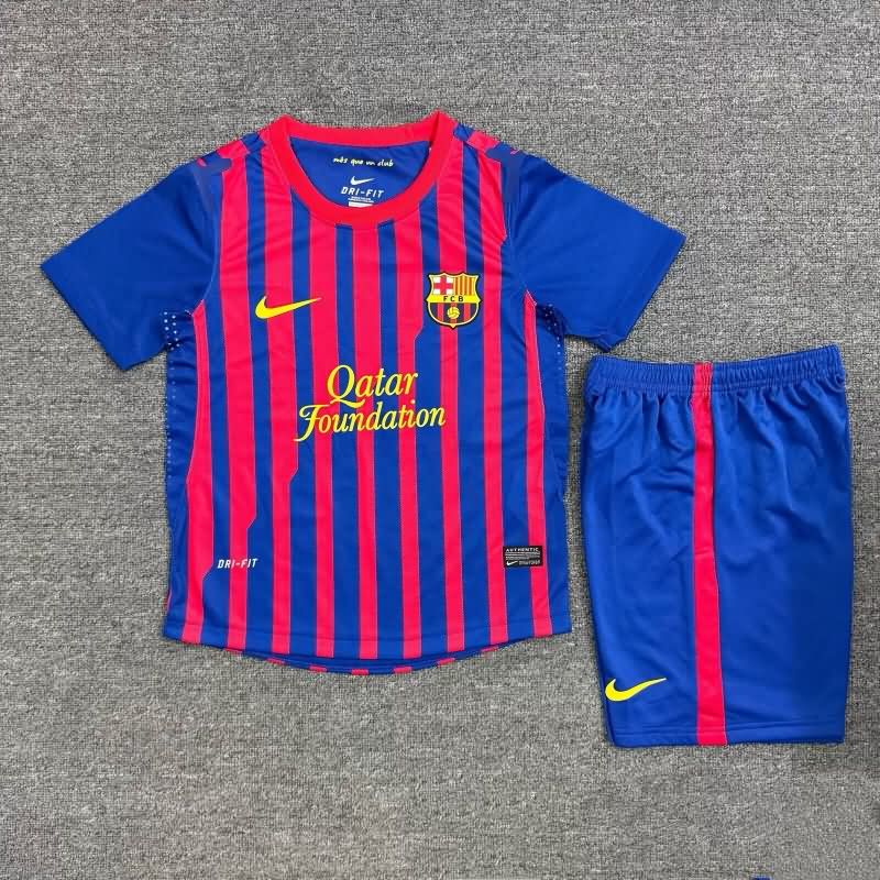 Barcelona 2011/12 Kids Home Soccer Jersey And Shorts (Player)