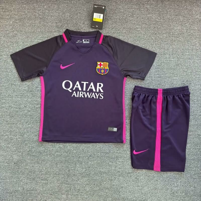 Barcelona 2016/17 Kids Away Soccer Jersey And Shorts