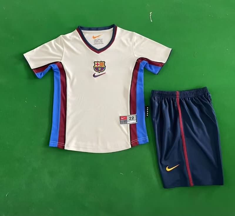 Barcelona 1998/01 Kids Away Soccer Jersey And Shorts