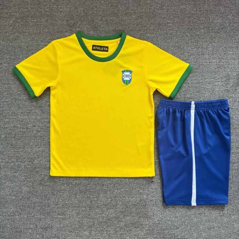 Brazil 1970 Kids Home Soccer Jersey And Shorts
