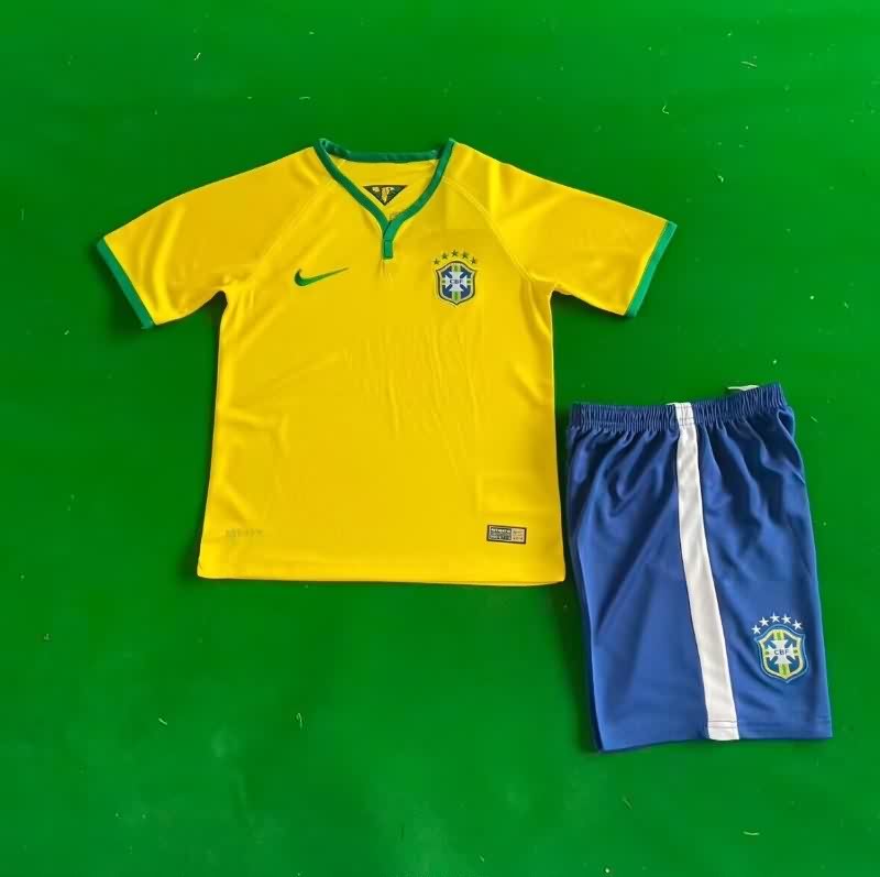 Brazil 2014 Kids Home Soccer Jersey And Shorts