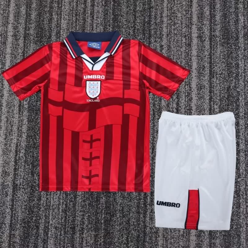 England 1998 Kids Away Soccer Jersey And Shorts