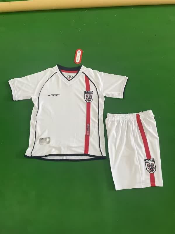 England 2002 Kids Home Soccer Jersey And Shorts