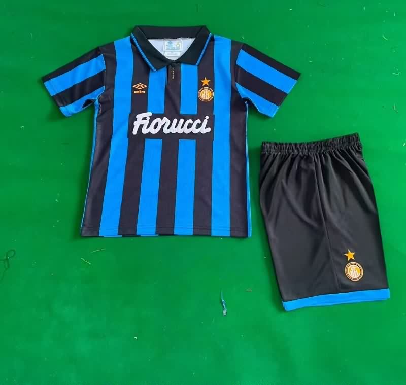 Inter Milan 1992/94 Kids Home Soccer Jersey And Shorts