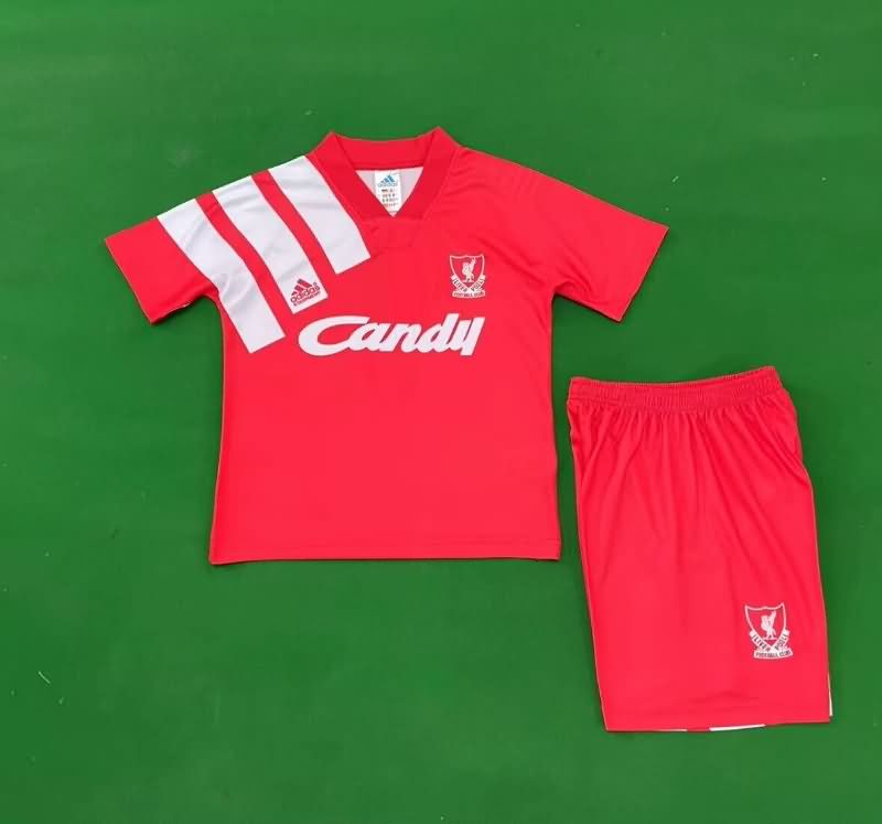 Liverpool 1991/92 Kids Home Soccer Jersey And Shorts