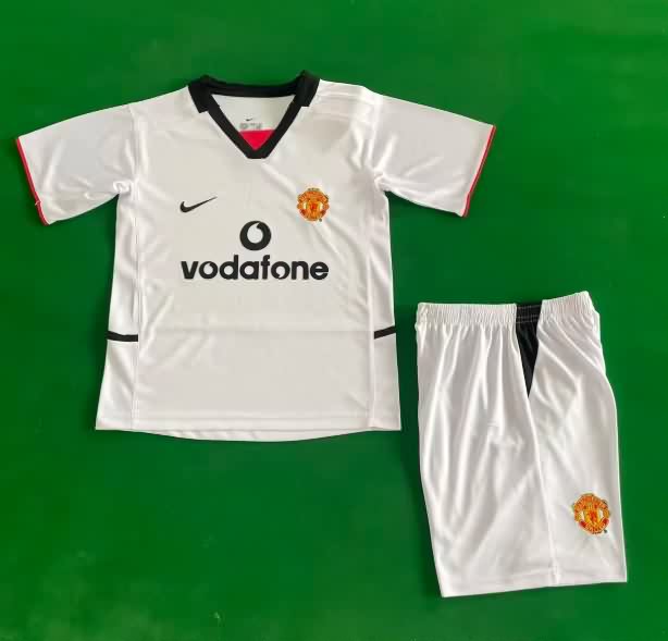 Manchester United 2002/03 Kids Away Soccer Jersey And Shorts