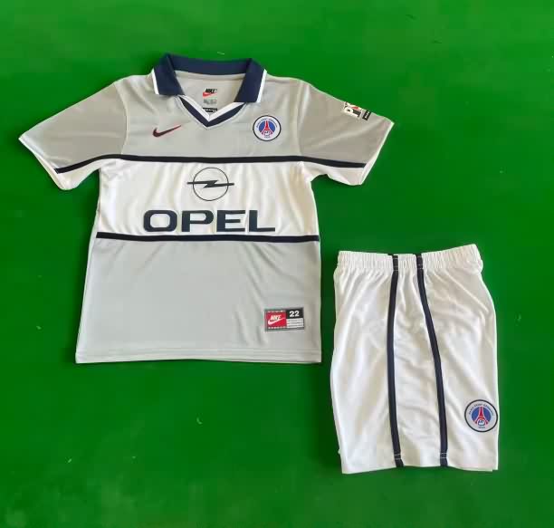 Paris St Germain 1999/01 Kids Away Soccer Jersey And Shorts
