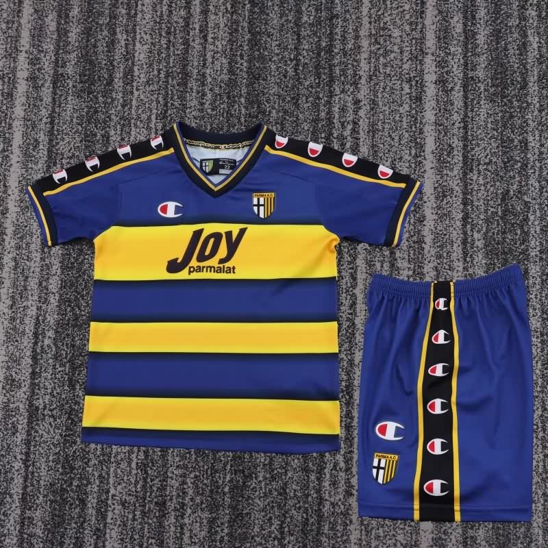 Parma 2001/02 Kids Home Soccer Jersey And Shorts