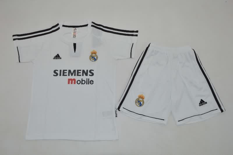 Real Madrid 2003/04 Kids Home Soccer Jersey And Shorts