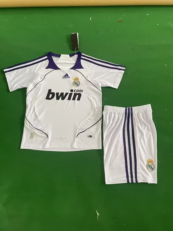 Real Madrid 2007/08 Kids Home Soccer Jersey And Shorts