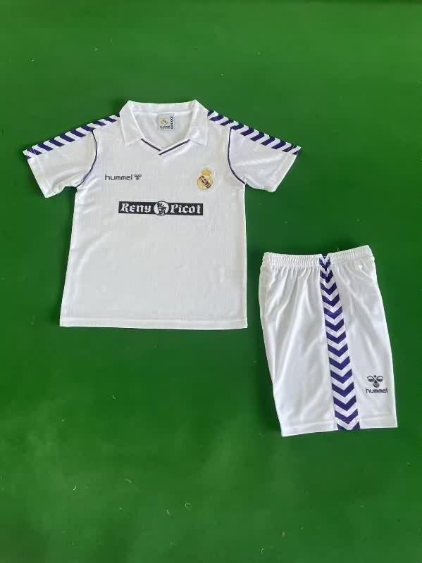 Real Madrid 1988/90 Kids Home Soccer Jersey And Shorts