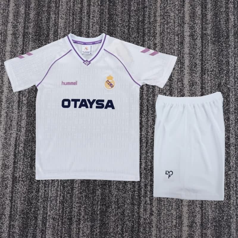 Real Madrid 1990/91 Kids Home Soccer Jersey And Shorts