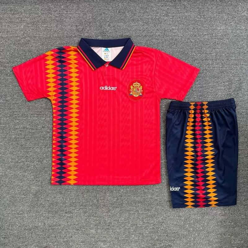 Spain 1994 Kids Home Soccer Jersey And Shorts