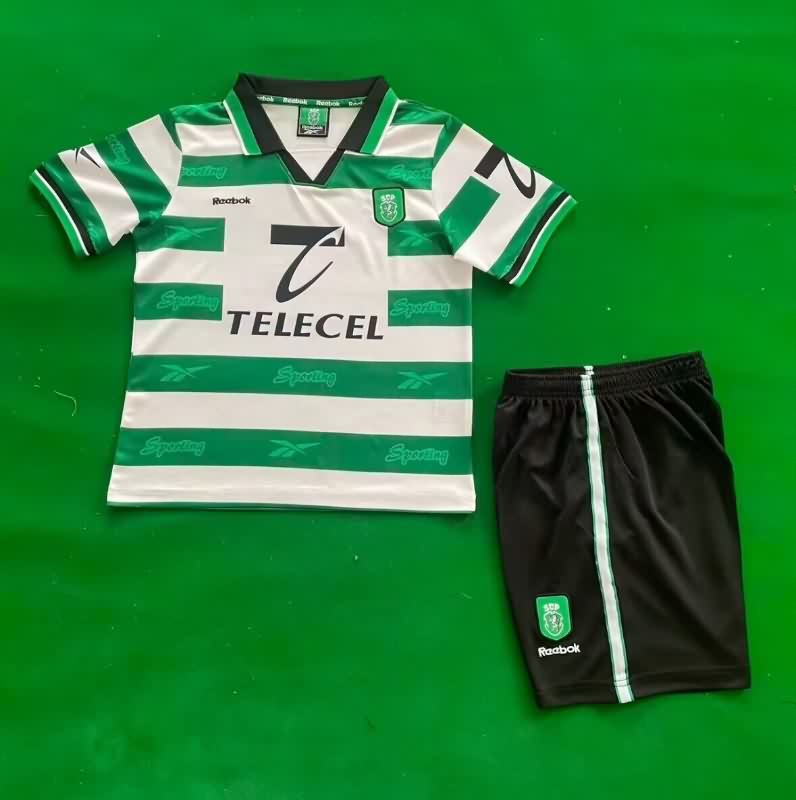 Sporting Lisbon 1999/00 Kids Home Soccer Jersey And Shorts