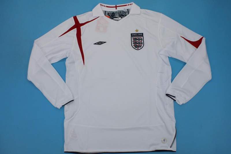 AAA(Thailand) England 2006 Home Retro Long Sleeve Soccer Jersey