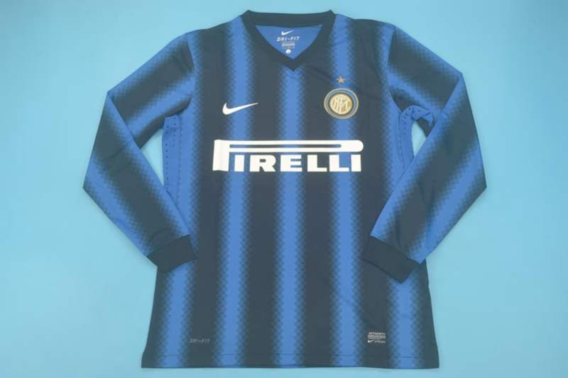 AAA(Thailand) Inter Milan 2010/11 Home Retro Long Soccer Jersey