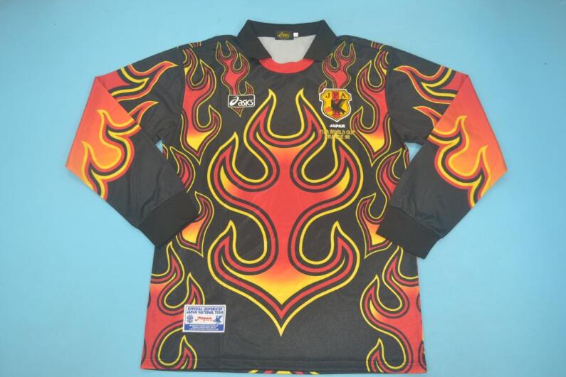 AAA(Thailand) Japan 1998 Goalkeeper Black LS Retro Soccer Jersey