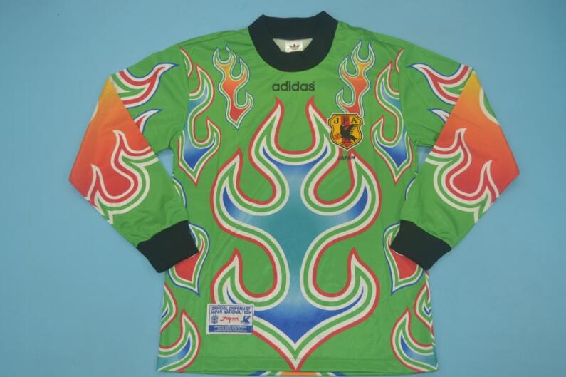 AAA(Thailand) Japan 1998 Goalkeeper Green LS Retro Soccer Jersey