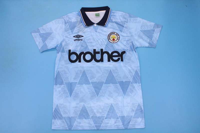 AAA(Thailand) Manchester City 88/90 Home Retro Soccer Jersey