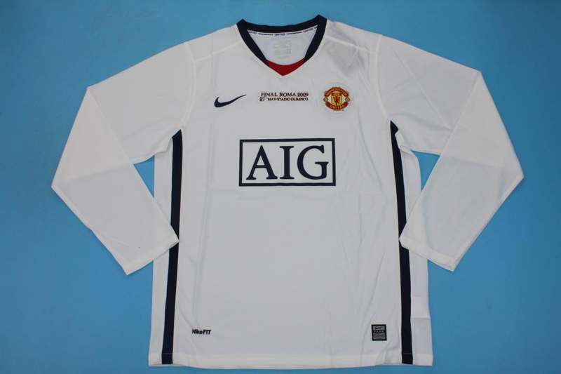 AAA(Thailand) Manchester United 08/09 Away Final Long Retro Soccer Jersey