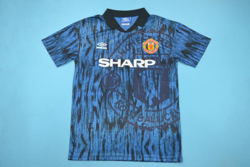 AAA(Thailand) Manchester United 92/93 Away Blue Soccer Jersey