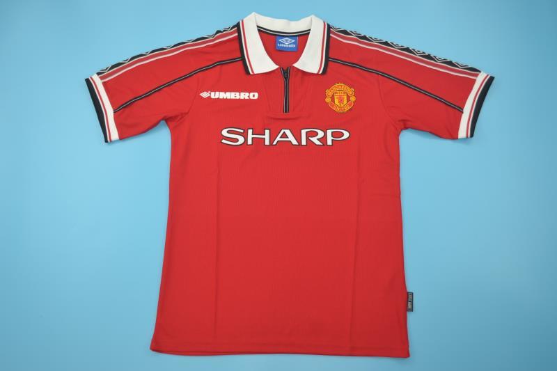 AAA(Thailand) Manchester United 98/00 Home Retro Soccer Jersey