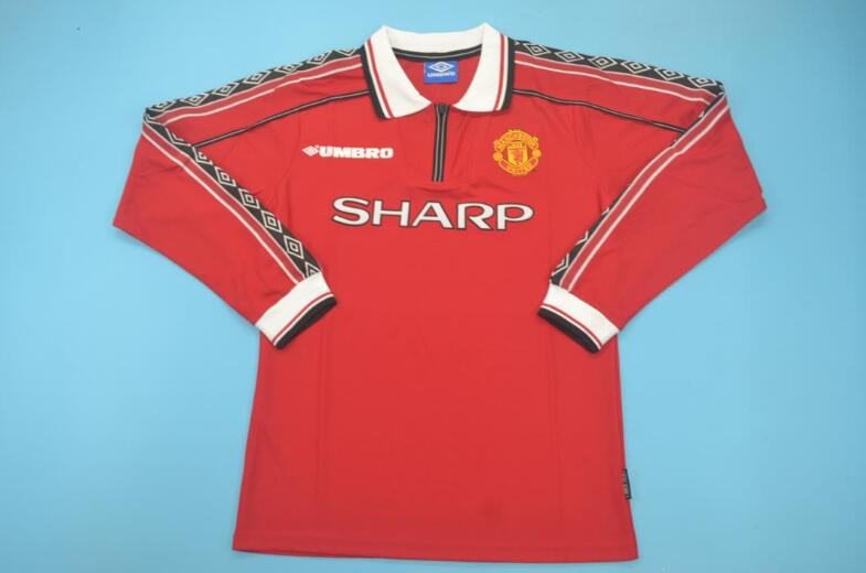 AAA(Thailand) Manchester United 98/00 Home Long Soccer Jersey