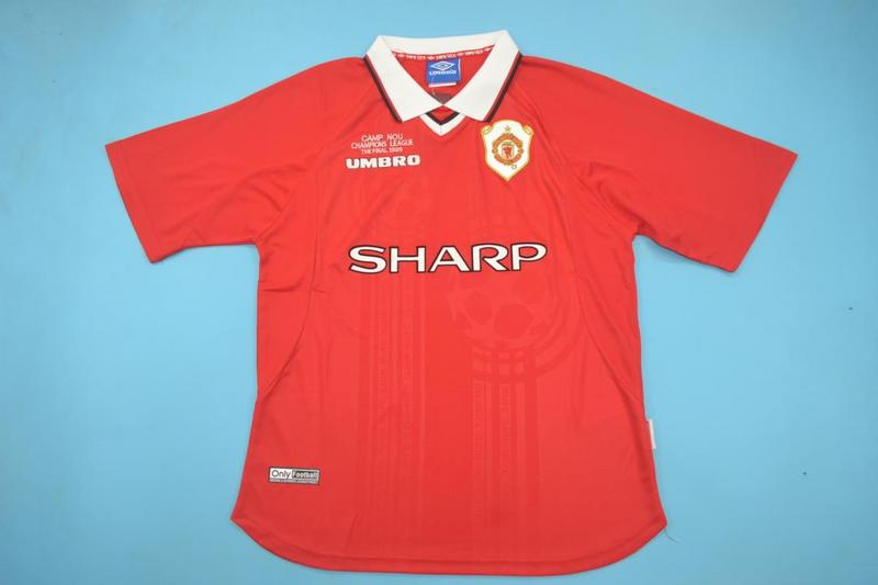 AAA(Thailand) Manchester United 98/99 UCL Home Retro Soccer Jersey