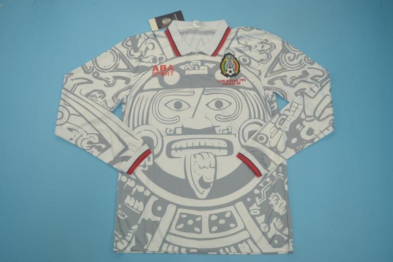 AAA(Thailand) Mexico 1998 Away Long Sleeve Retro Soccer Jersey