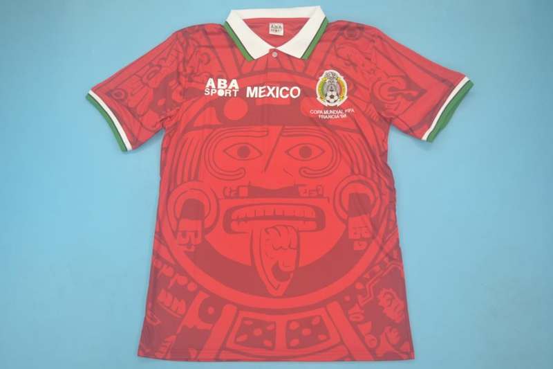 AAA(Thailand) Mexico 1998 Red Retro Soccer Jersey