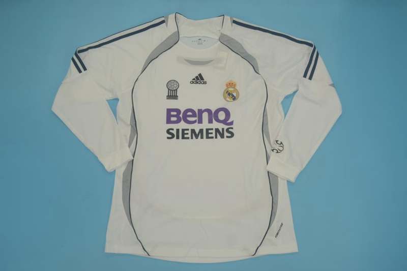 AAA(Thailand) Real Madrid 06/07 Retro Home Long Soccer Jersey