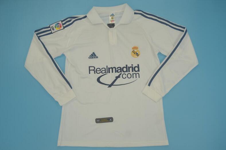 AAA(Thailand) Real Madrid 2001 Retro Home Long Sponsor Jersey